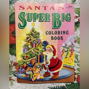 Vintage 1993 Santa’s Super Big Coloring Book New Fun To Color Christmas Pages